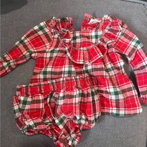 NWOT Cat & Jack Red Plaid Kids Dress Set